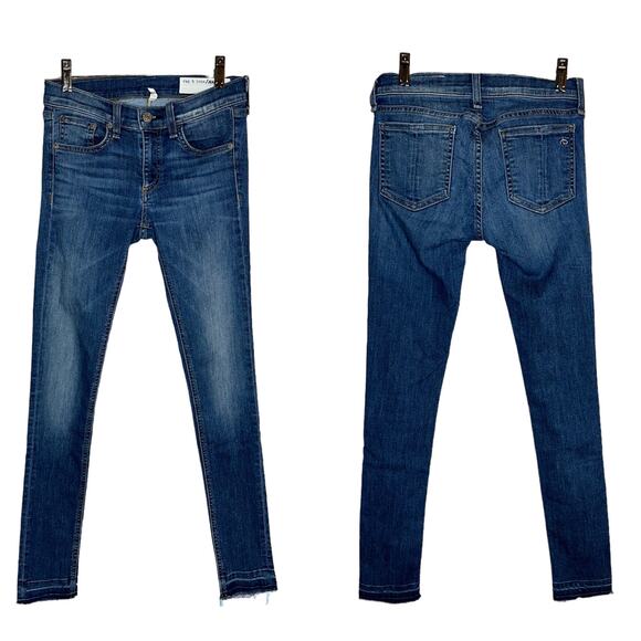 Rag & Bone Ankle Skinny with Raw Hem Low Rise Denim Jeans Size 25 - Picture 1 of 10